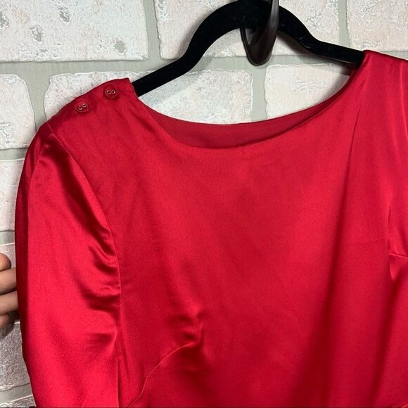 NWT J.O.A Red Satin  Dress - Picture 5 of 8
